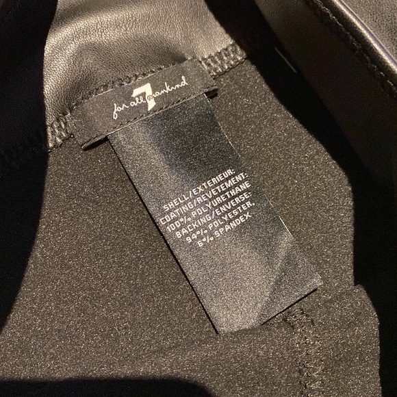 7 for all mankind Black Faux leather legging pants Skinny fit Size small NWT - Picture 3 of 6